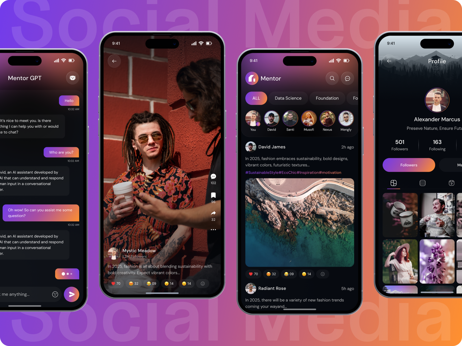 Example of Social Media Mobile App Design