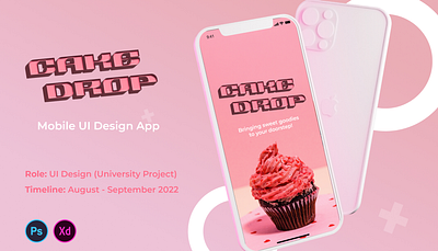 Cake Drop UI Design app branding logo ui ux