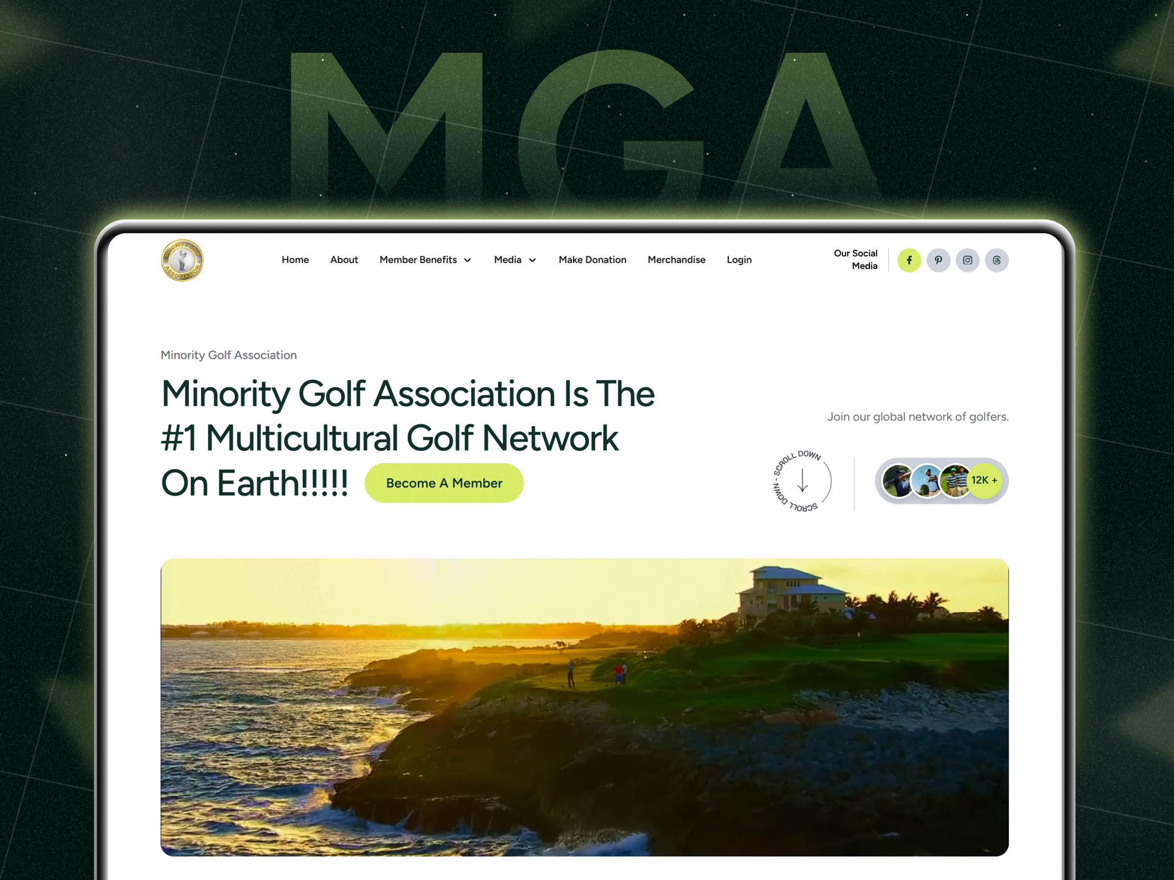 Minority Golf Association craftnotion e commerce golf website home page homepage landing landing page landingpage web design website