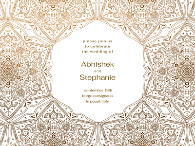 wedding invite invitation mandala pattern wedding
