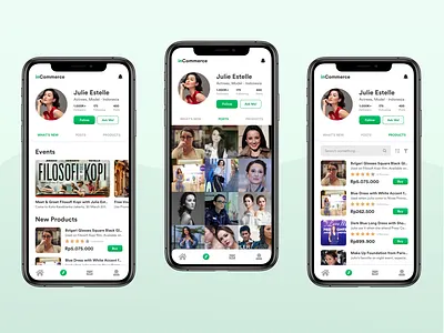 InCommerce - Influencer Commerce Concept app concept design ecommerce events influencer instagram marketplace mobile product profile social ui ux