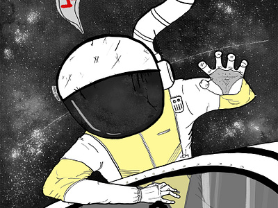 HELP ! astronaut digital illustration drawing help illustration lineart lost photoshop space
