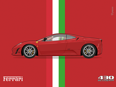 Ferrari 430 Scuderia design illustration vector