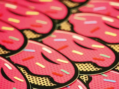 Mmmm donuts adobe branding design donut illustration label sticker vector