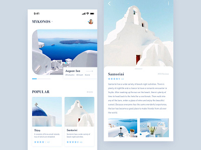 Travel app mykonos santorini travel app ui