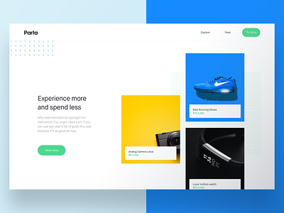 Parta Hero Concept concept design experience hero landing page parta ui ux website