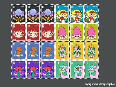 Stamp collection 图标 平面 插画 活版印刷 设计
