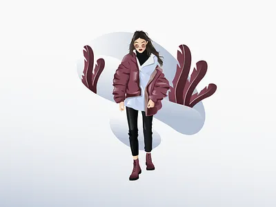I'm just a girl... character design dribbble fashion girl illustration leaves seasons vector women
