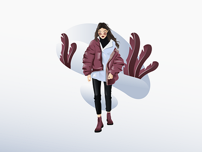 I'm just a girl... character design dribbble fashion girl illustration leaves seasons vector women