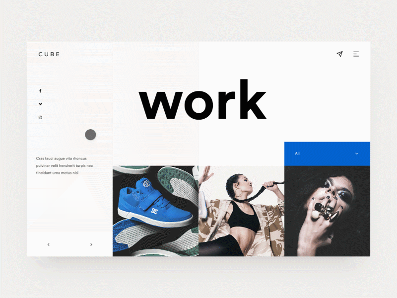 Cube Landing Animation animation cube flat gallery landing page menu personal photography portfolio ui ux web web design