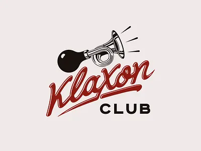Klaxon design illustration klaxon lettering logo retro car typography vector