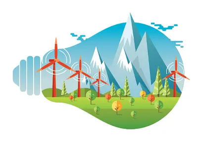 Go Green Energy Saving Illustration design energy flat go green illustration vector