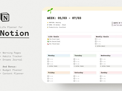 Lifestyle Planner / Notion Template