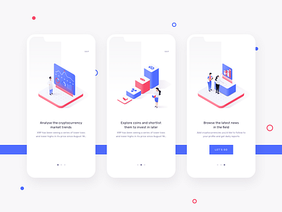 Cryptolytics - Illustrations app bitcoin clean crypto design illustration interface ios isometric minimal mobile onboarding sketch ui ux