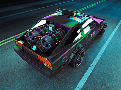 CyberPolice | Nissan 300zx 300zx 3d bladerunner cinema 4d cyberpunk digital art neon neon lights new retro wave nissan nocturnal octane render outrun photobash photoshop render retrowave vaporwave visual visualart