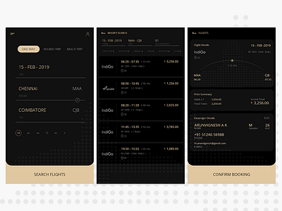 Flight Booking App Dark UI app booking app colors design design app dribbble flight app indigo ui ux ux design