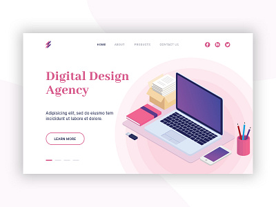 Digital Design Agency branding design gradient icon illustration isometric logo pink typography ui ux web