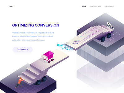 Optimizing Conversation arslan concept conversation design illustration isometric landing optimizing page pakistan web