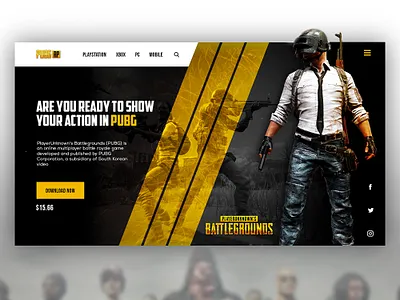 Pubg Web Page 2019 trend branding design illustration ui ux web