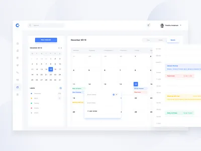 Calendar Day And Month app calendar clean dashboard day event month ui ux web