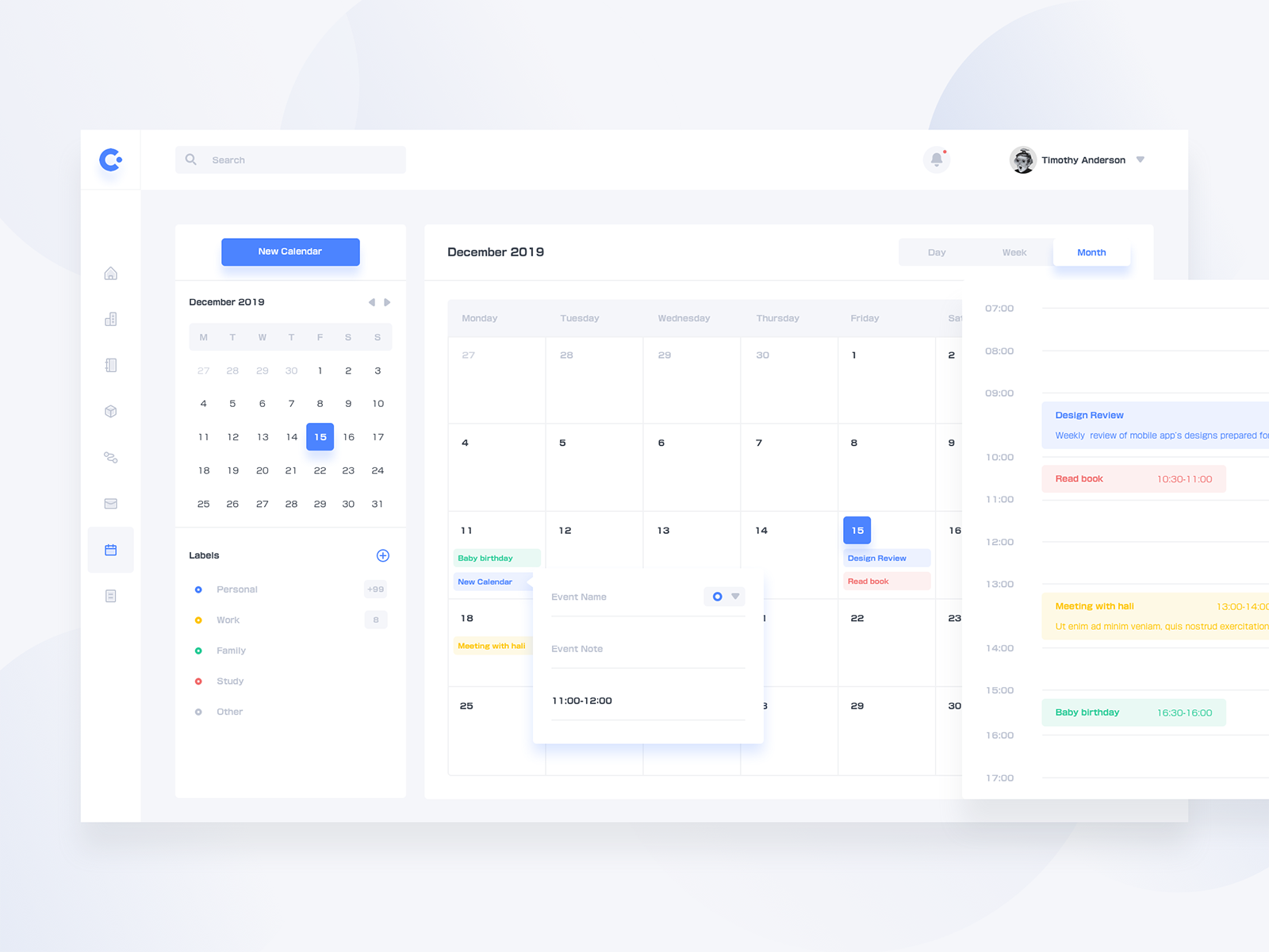 Example of Calendar Day And Month
