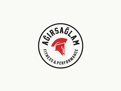 AĞIRSAĞLAM Logo app art badge brand branding circle design head icon identity illustration lettering logo performance red spartan typography ui vector youtube