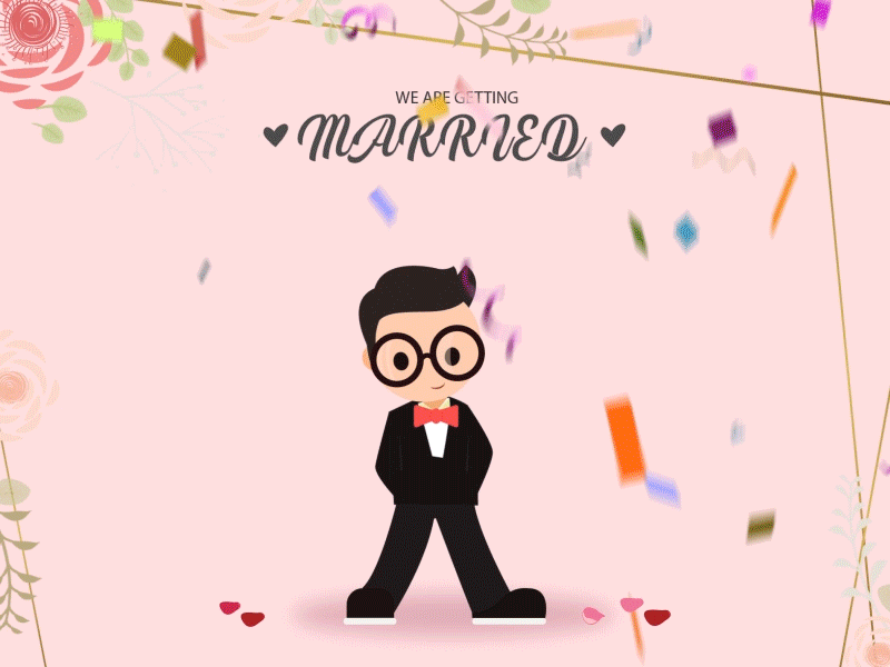 we are getting married ❤️ adobe aftereffects animation artwork colours creative design flat gif illustration motion vector