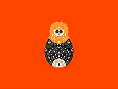 Russian Doll illustration pattern russian doll skull vector