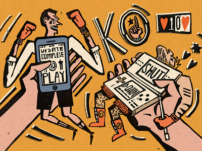 K O design editorial illustration linocut technology