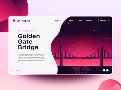 Golden Gate Bridge - Landing Page golden gate bridge illustration landing page one page san francisco ui ui dashboard uidesign ux design