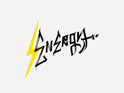 ENERGY / print for saLE branding calligraphy design electro energy for sale fuck hard illustration lettering ligature lightning logo logotype mark power print typography vector zipper