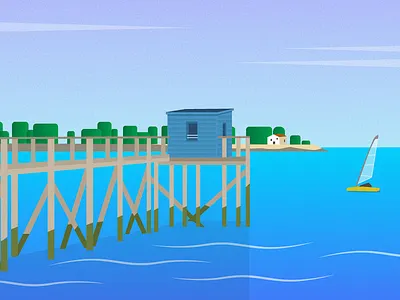 Bord de mer - Illustration design france illustration illustrator sea seaside vector vector art