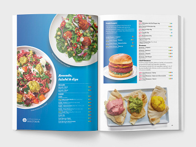 Falafel brochure catalog design food guide layout product spread