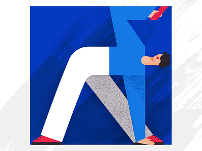 Go Yoga blue character colors concept design flat illustration texture vector