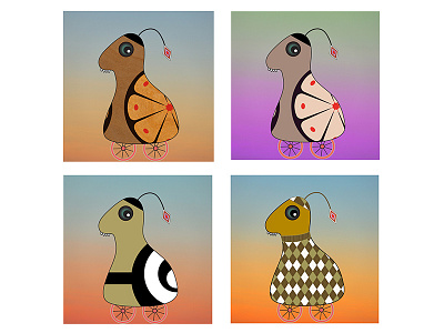 Toothie Quartet | Print-Ready Design characters critters design digital illustration poster print print ready wall art