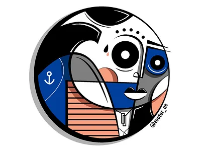 Sailor character character illustration characterdesign color cubism geometric illustration shapes sticker