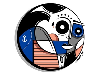 Sailor character character illustration characterdesign color cubism geometric illustration shapes sticker