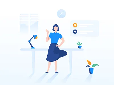 Character 3 ! character comunication design desk freelance illustration social media team ui vector workspace