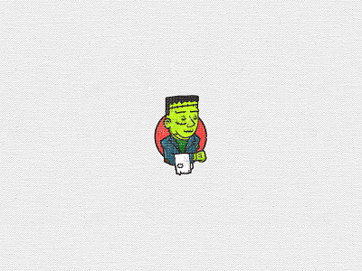 Fronk brush frankenstein graphic rough sticker sticker design vintage