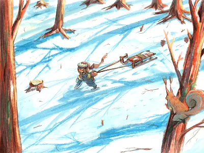 Winter forest Illustration art child theme childbook children book children book illustration children books czech czech republic drawing illustration illustration art illustration design illustrator ilustrace photoshop