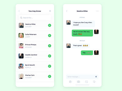 Chat Screen App Design app chat conversation ios 11 messages mobile photo social ui ux