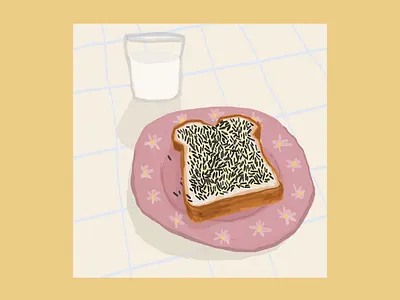 Broodje Hagelslag broodje broodjehagelslag chocolate colours design dutch graphic hagelslag holland hollandfood illustration lekker lekkerontbijt melk milk nederland ontbijt thenetherlands