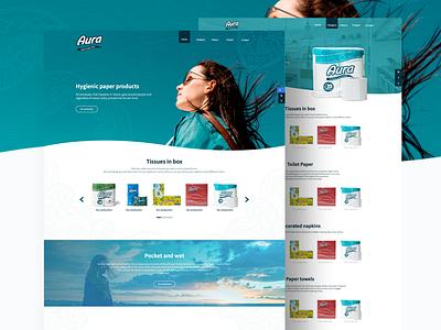 Aura tissue paper website aura homepage paper product tissue ux ux ui website