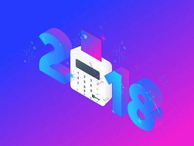 2018 Isometric Celebration branding design finance illustration illustrator isometric isometric illustration new year 2018 sumup vector