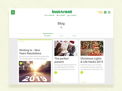 Blog page design ui design ux ui web design
