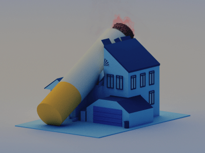 Cigarette House 3d animation cigarette house illustration isometric motiondesign