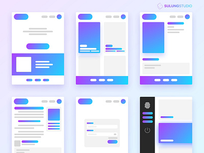 Mini Wireframe design gradient ui ux web design wireframe