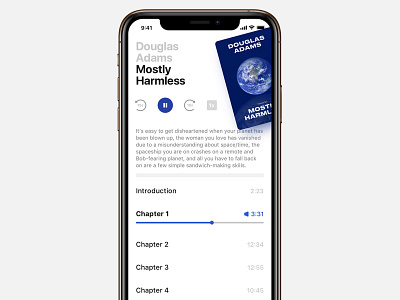 Audiobook app app book flat ios mobile sketch ui