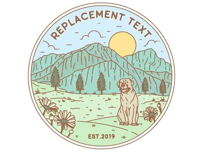 Dog and Nature (colored) badge badges classic design dog dog lover dog owner handrawing illustration line logo monoline nature outdoors tee design tee shirt tee shirt vector vintage vintage badge