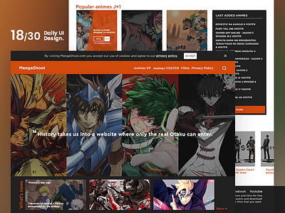 Dark Code Daily UI 30 - Day 18(01) animes dailyui dark code design design concept dribbble interface interface design mangastudio otaku ui uiux design ux ux designer ux ui design webdesign webs